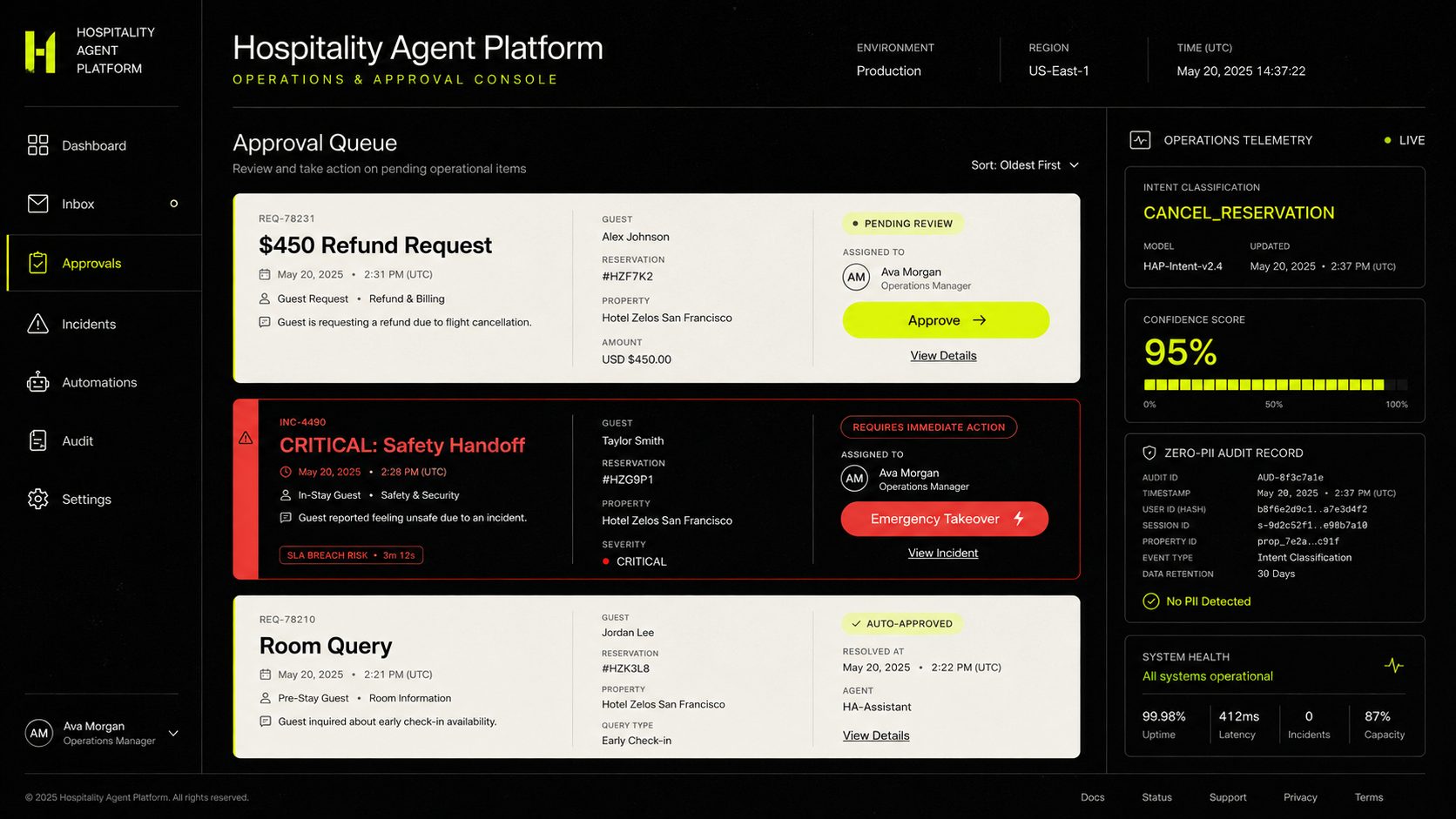 Hospitality Agent Platform